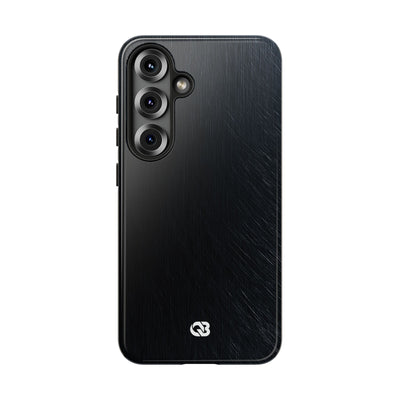 Black Tough Phone Case for Samsung - Midnight Brushed Grain