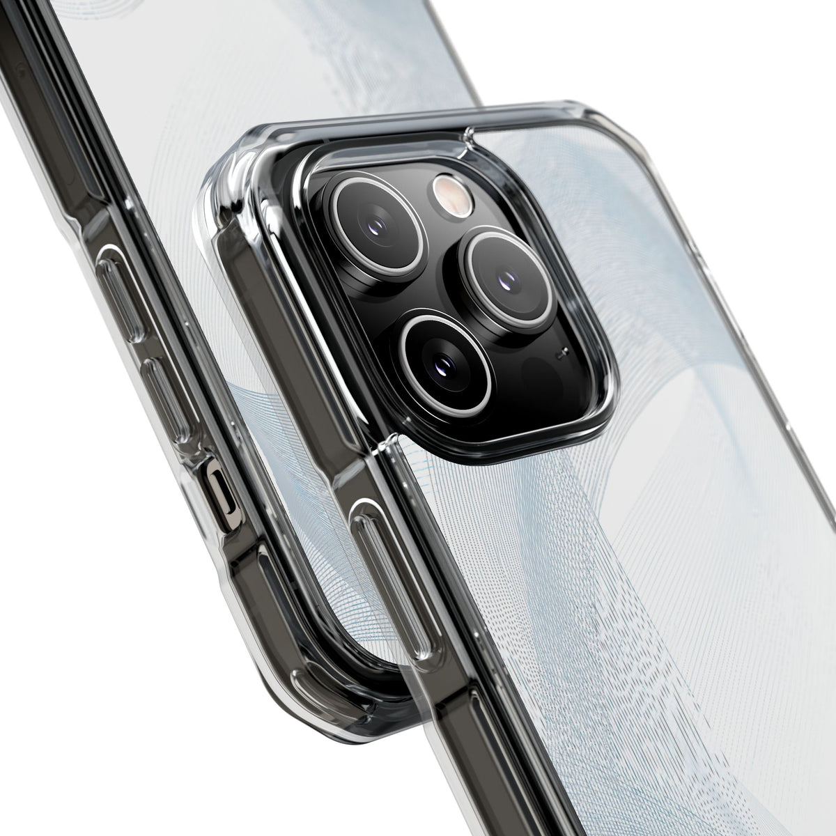 Glacial Contour Waves · Clear Impact Magnetic Phone Case for iPhone · White
