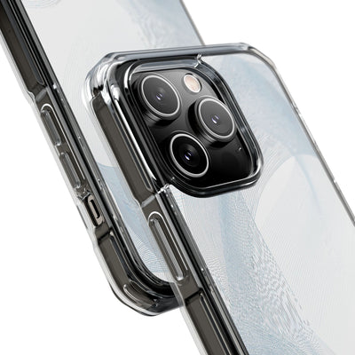 Glacial Contour Waves · Clear Impact Magnetic Phone Case for iPhone · White