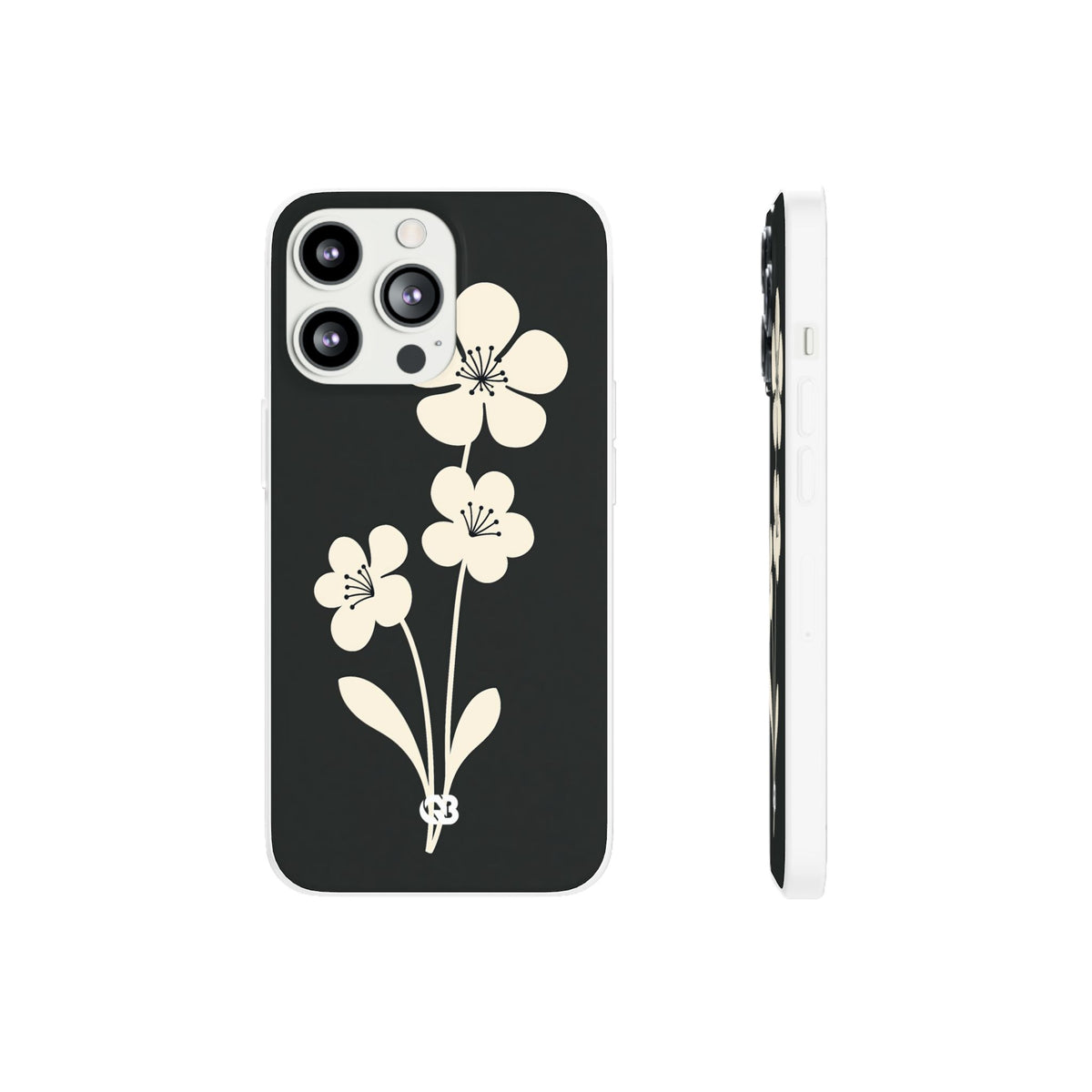 Nordic Blossom · Lite Phone Case for iPhone ·  Black