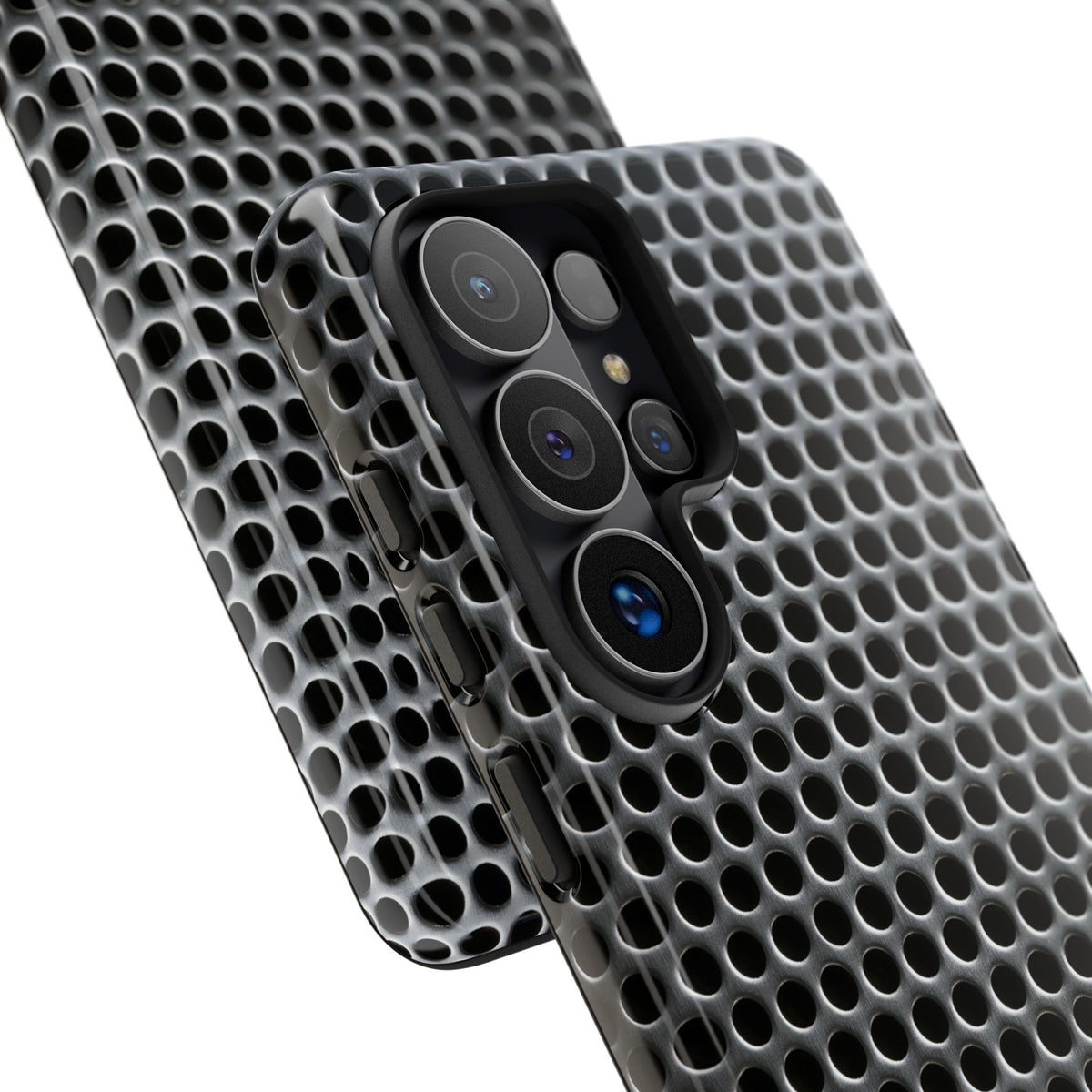 Brushed Perforated Steel · Tough Phone Case for Samsung · Silver