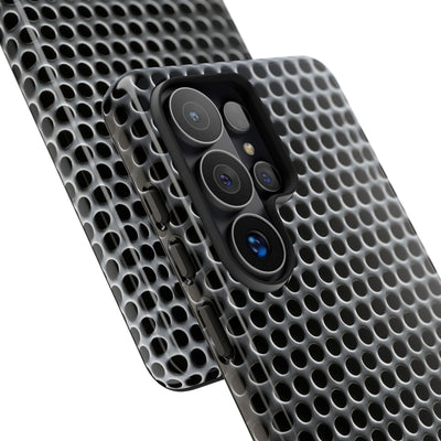 Brushed Perforated Steel · Tough Phone Case for Samsung · Silver