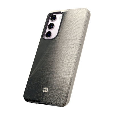 Beige Tough Phone Case for Samsung - Brutalist Graphite Grid