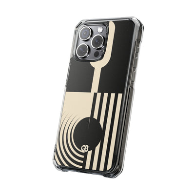 Black Impact MagSafe Phone Case for iPhone - Ivory Signal Grid