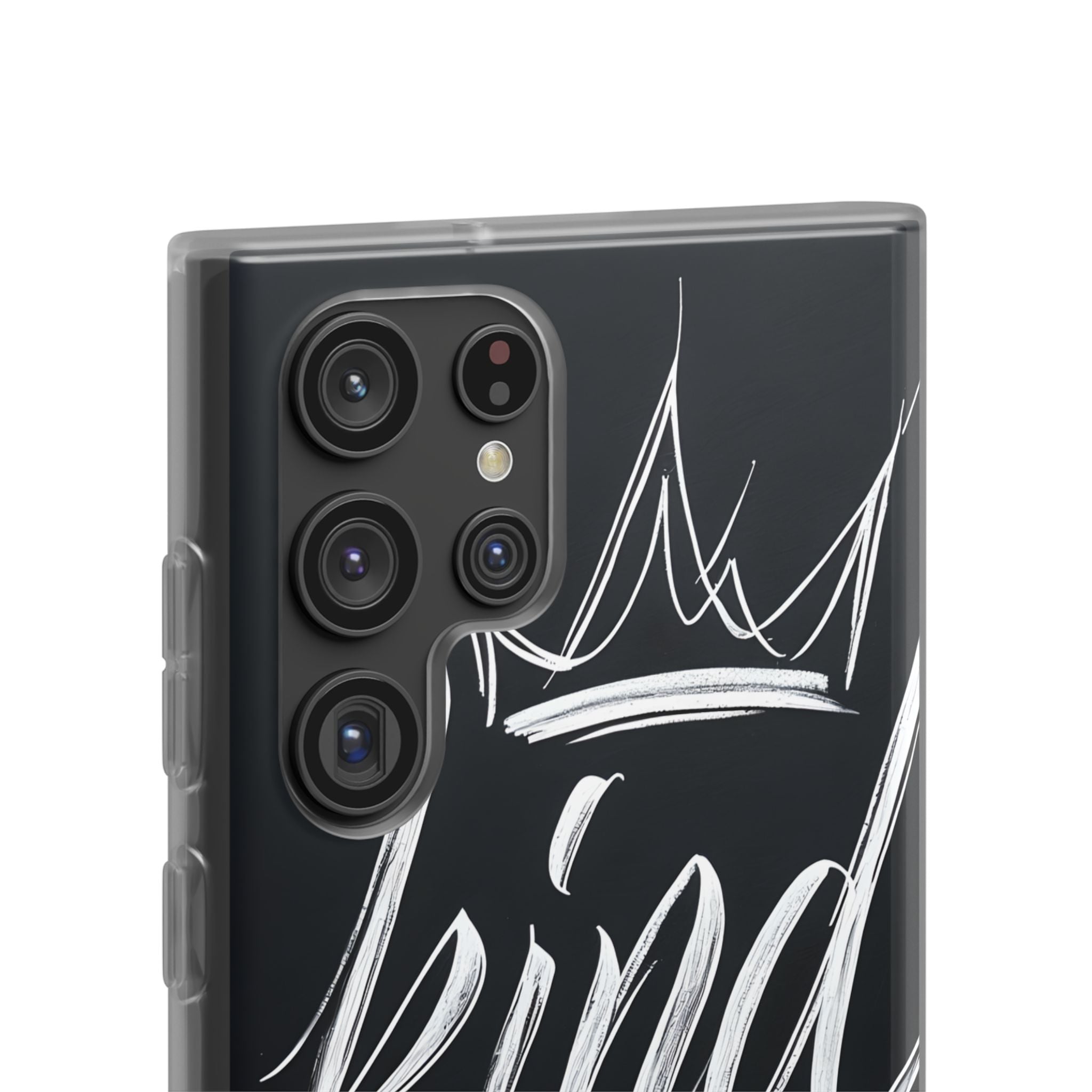 Noir Crown Script · Soft Custodia per Samsung