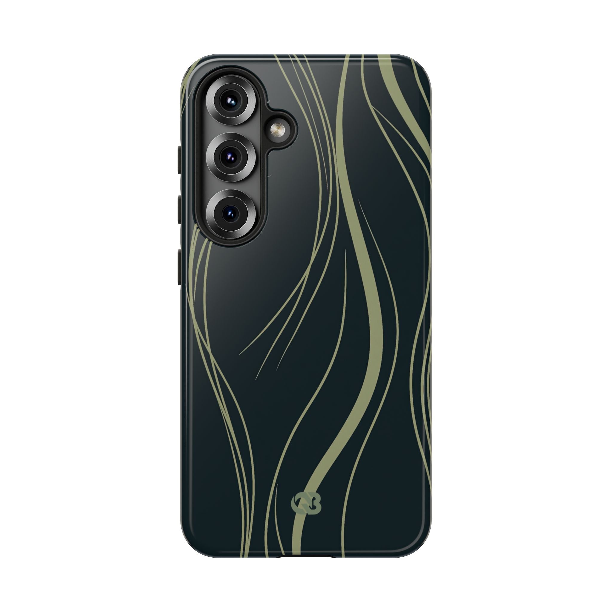 Green Tough Phone Case for Samsung - Obsidian Sage Flow