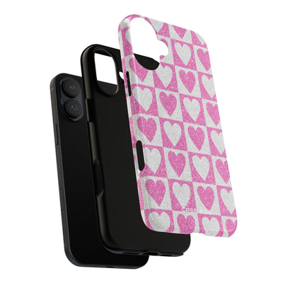Glitter Hearts iPhone 16 Plus Case - Tough
