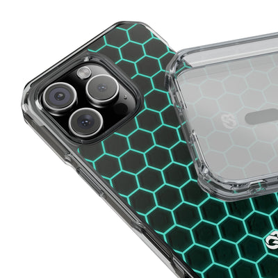 Neon Hex Spectrum · Clear Impact Magnetic Phone Case for iPhone · Teal