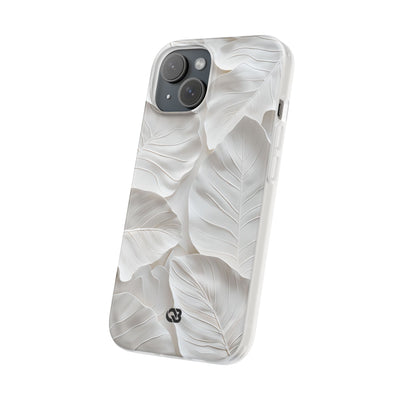 Sculpted Ivory Leaves · Soft Phone Case for iPhone