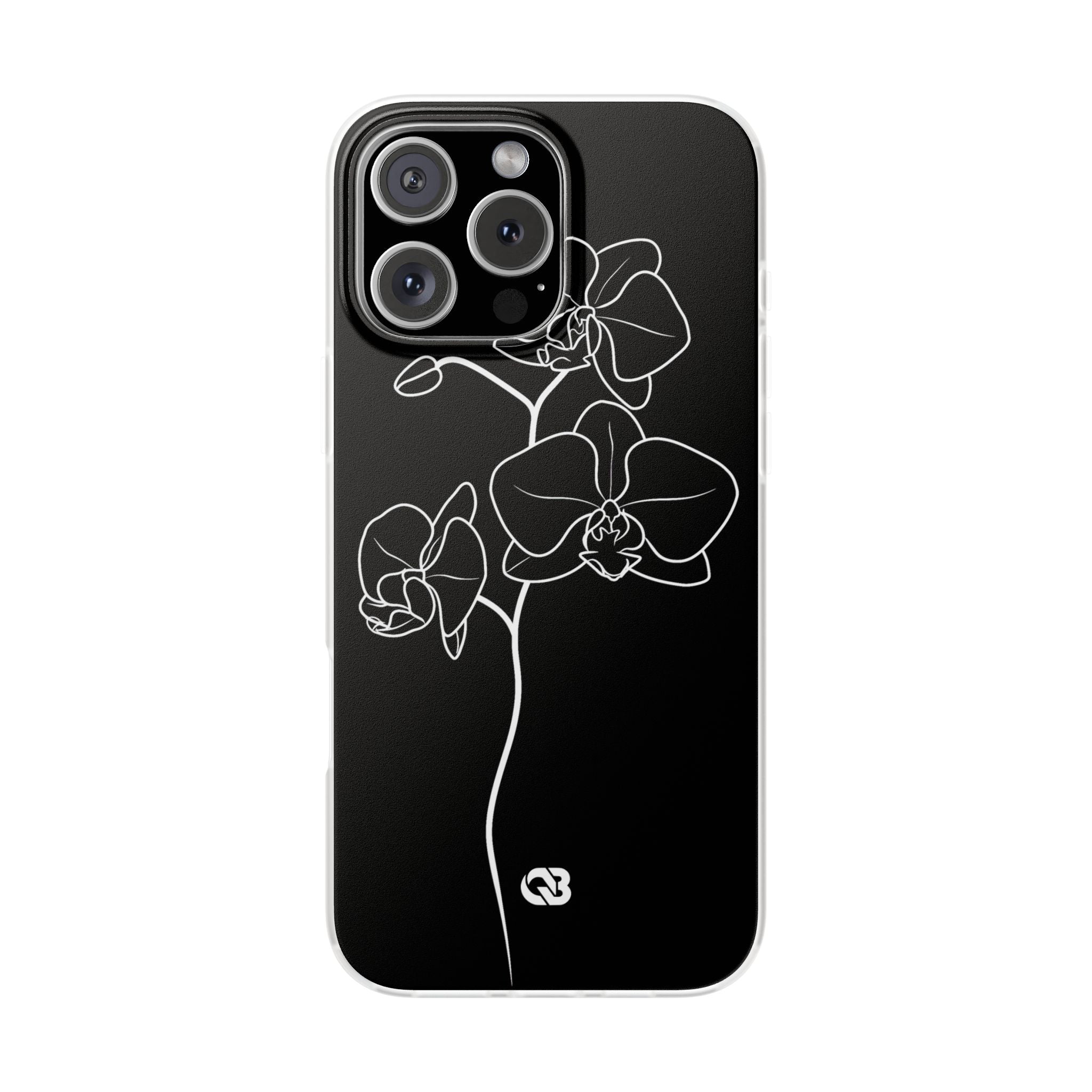 Black Lite Phone Case for iPhone - Noir Alabaster Orchid