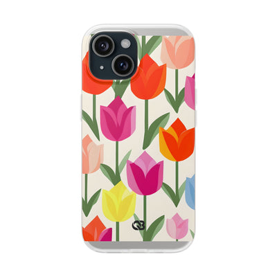 Vibrant Petal Grid · Soft Phone Case for iPhone