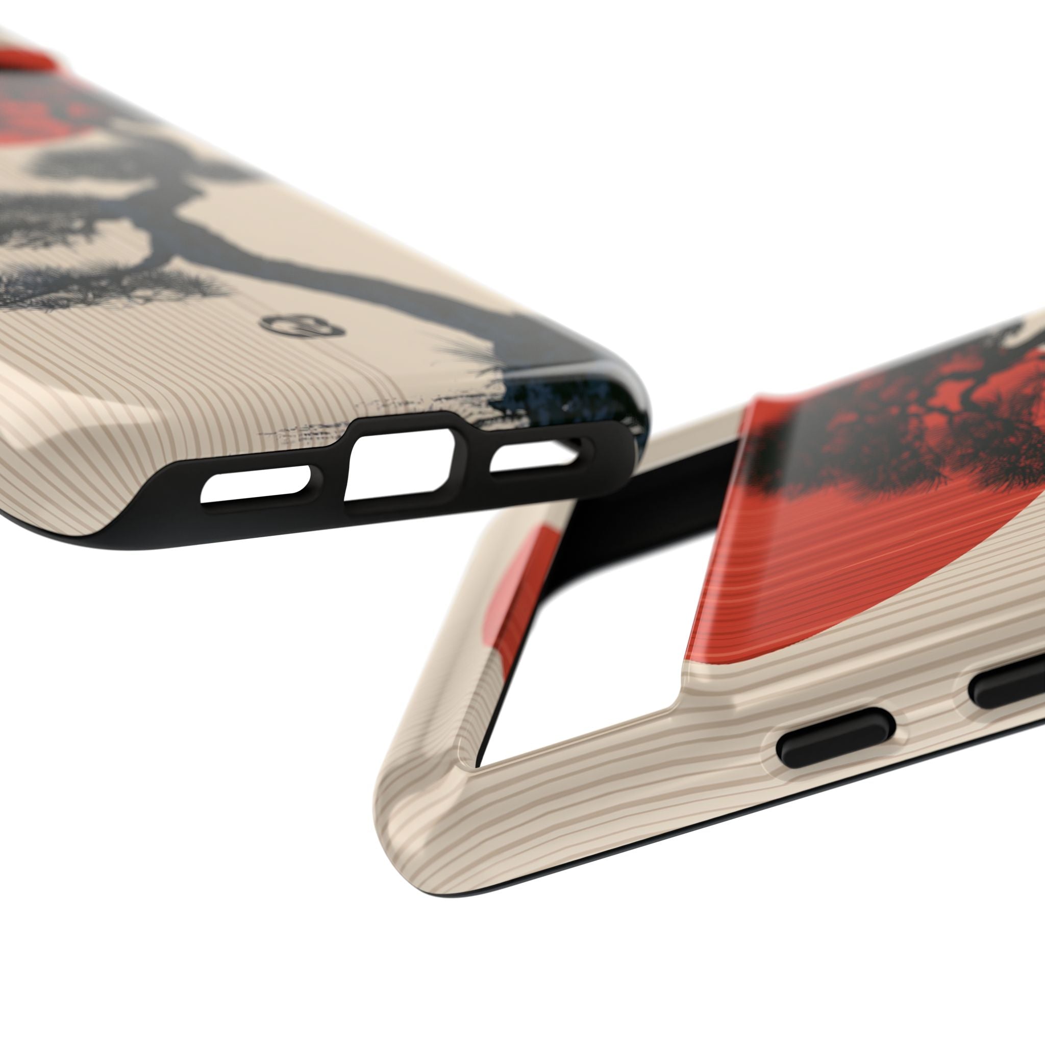 Beige Tough Phone Case for Google Pixel - Kyoto Crimson Pine