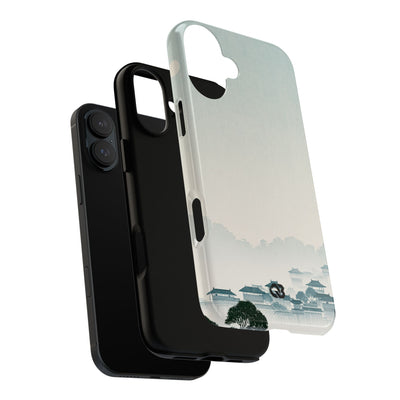 Blue Tough Phone Case for iPhone - Mist Valley Pagoda