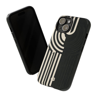 Beige Tough Phone Case for iPhone - Monolith Ivory Signal