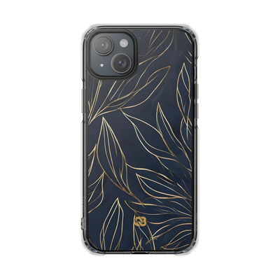 Gilded Navy Foliage · Impact Coque de téléphone pour iPhone · Magsafe