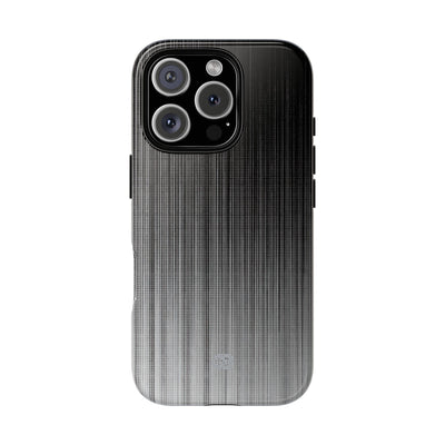 Grey Tough Phone Case for iPhone - Static Vertical Dither