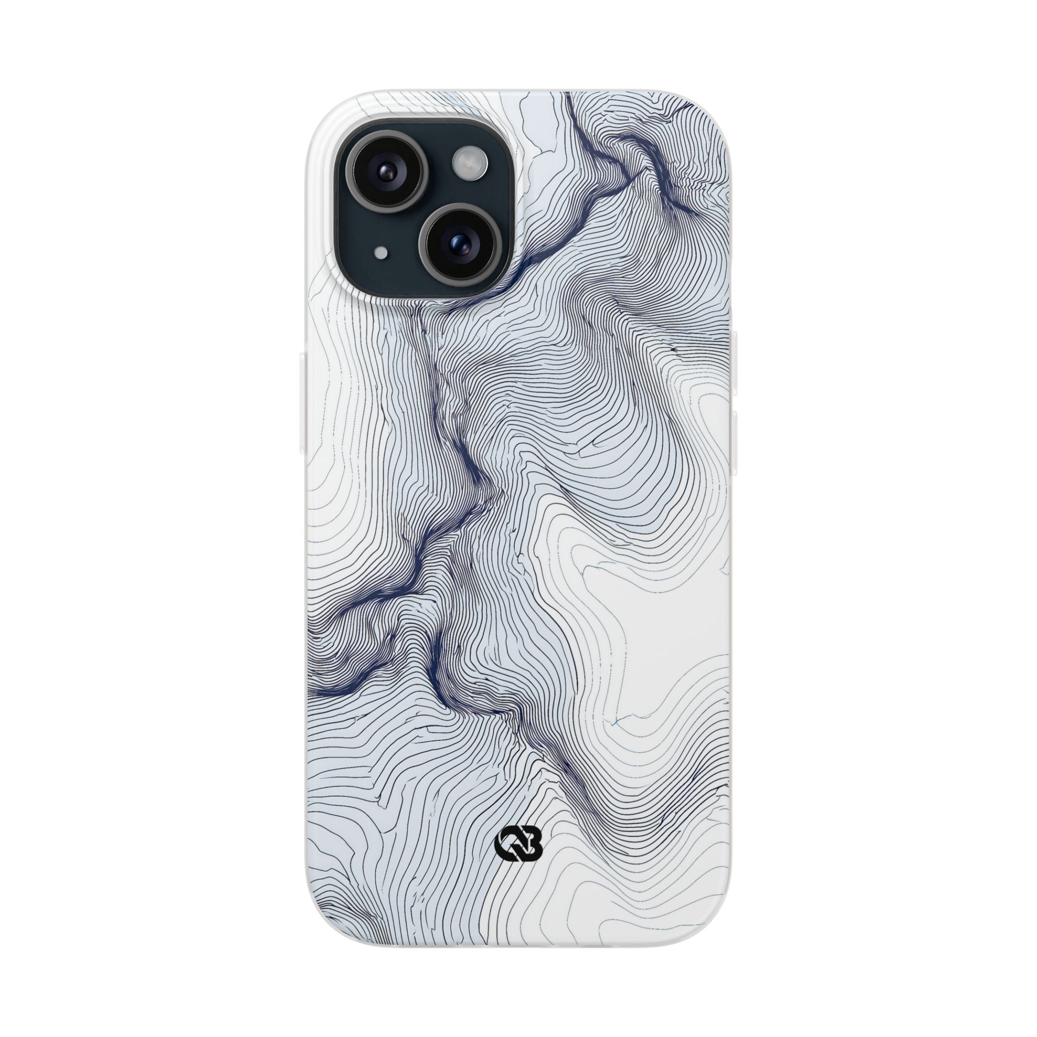 White Lite Phone Case for iPhone - Nordic Ridge Topo