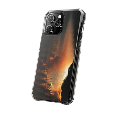 Luminous Grid · Clear Impact Magnetic Phone Case for iPhone · Black
