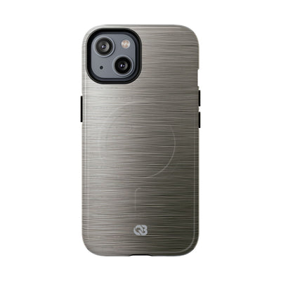 Grey Tough 2.0 Magsafe Phone Case for iPhone - Brushed Industrial Steel