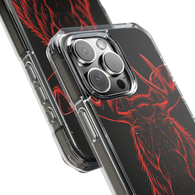 Crimson Horizon Moose · Impact Magnetic Phone Case for iPhone ·  Black