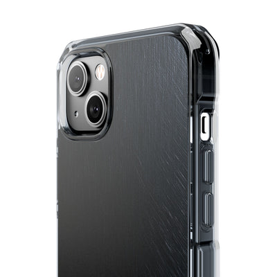 Brushed Obsidian Steel · Clear Impact Magnetic Phone Case for iPhone ·  Black