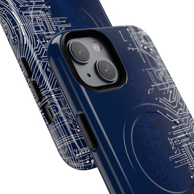 Blue Tough 2.0 Magsafe Phone Case for iPhone - Cobalt Circuit Logic
