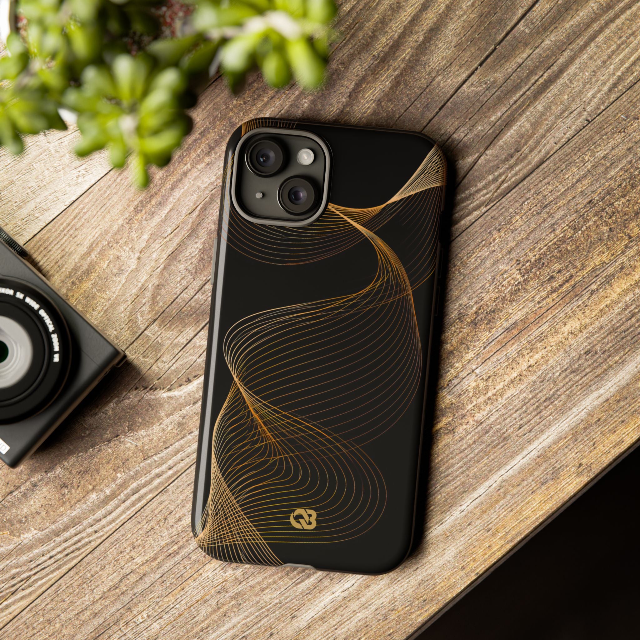 Gold Tough Phone Case for iPhone - Burnished Bronze Helix