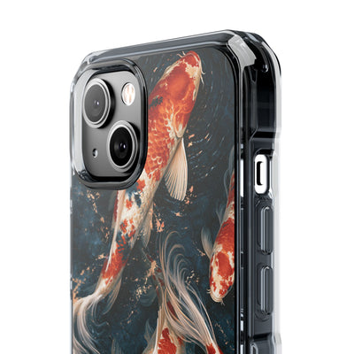 Imperial Nishikigoi · Clear Impact Magnetic Phone Case for iPhone ·  Blue