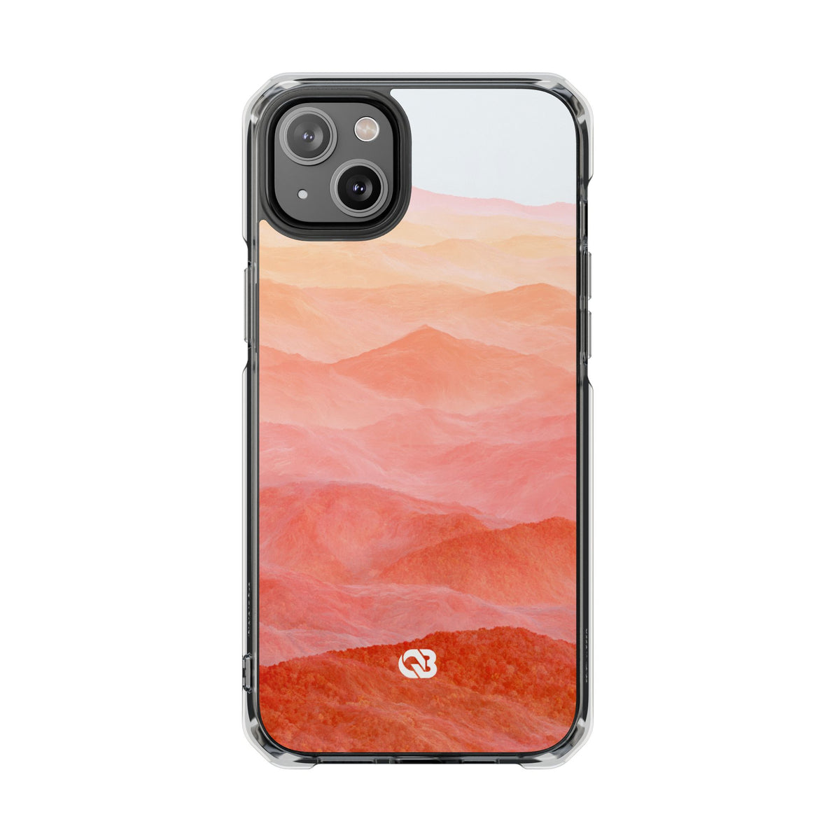 Alpenglow Ridge Vista · Clear Impact Magnetic Phone Case for iPhone · Orange