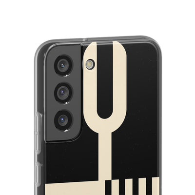 Black Lite Phone Case for Samsung - Ivory Signal Grid