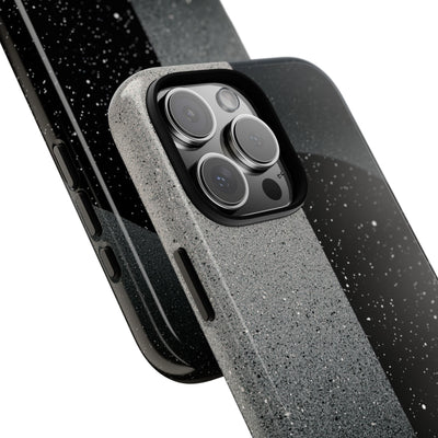 Black Tough Phone Case for iPhone - Lunar Static Orbit