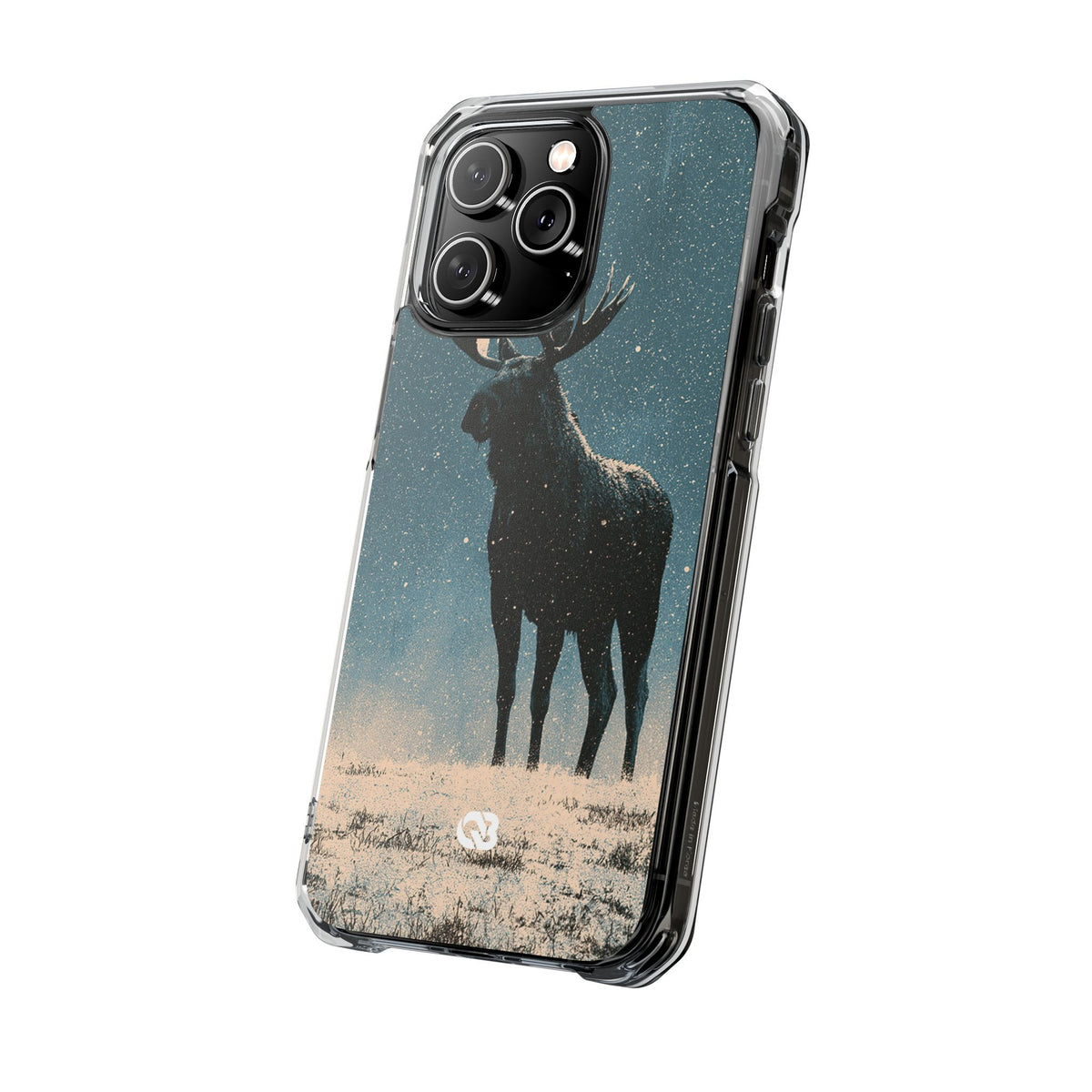 Nordic Boreal Moose · Clear Impact Magnetic Phone Case for iPhone · Blue