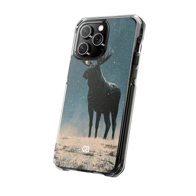 Nordic Boreal Moose · Clear Impact Magnetic Phone Case for iPhone · Blue