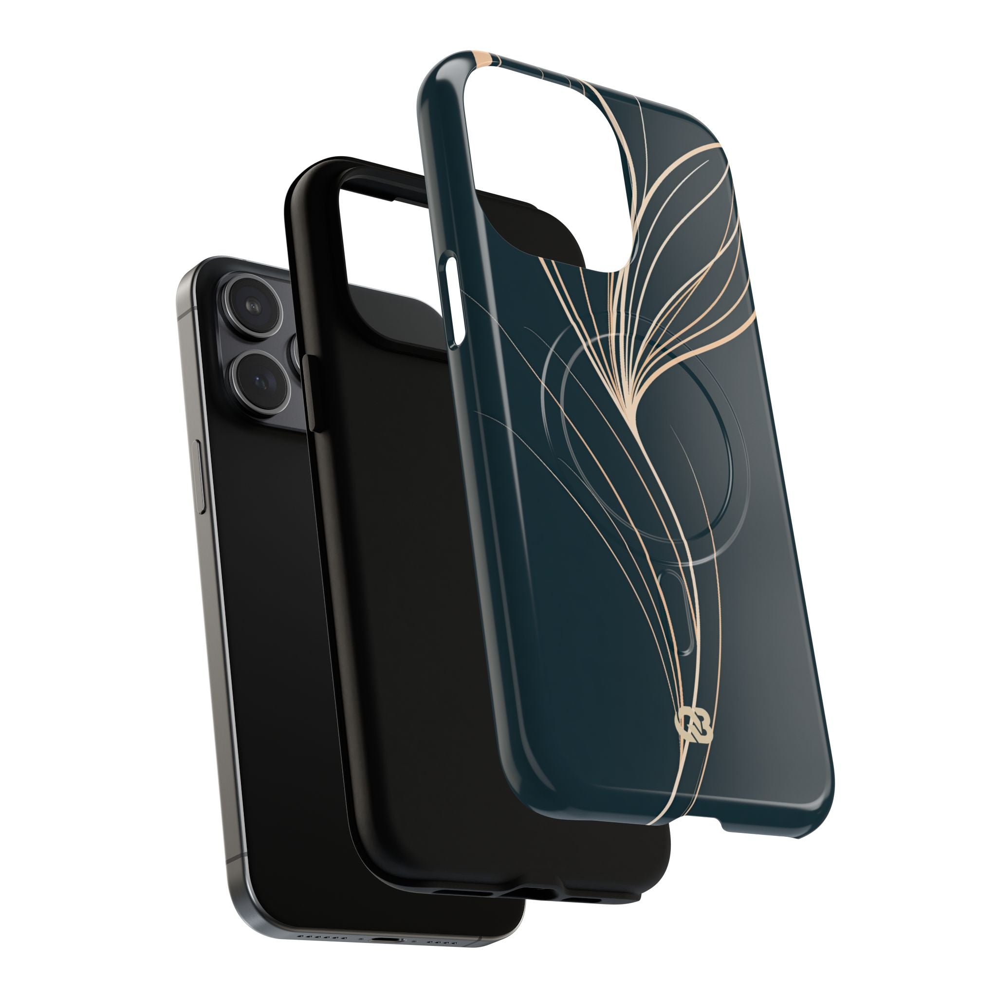 Teal Tough 2.0 Magsafe Phone Case for iPhone - Sandstone Silk Flora