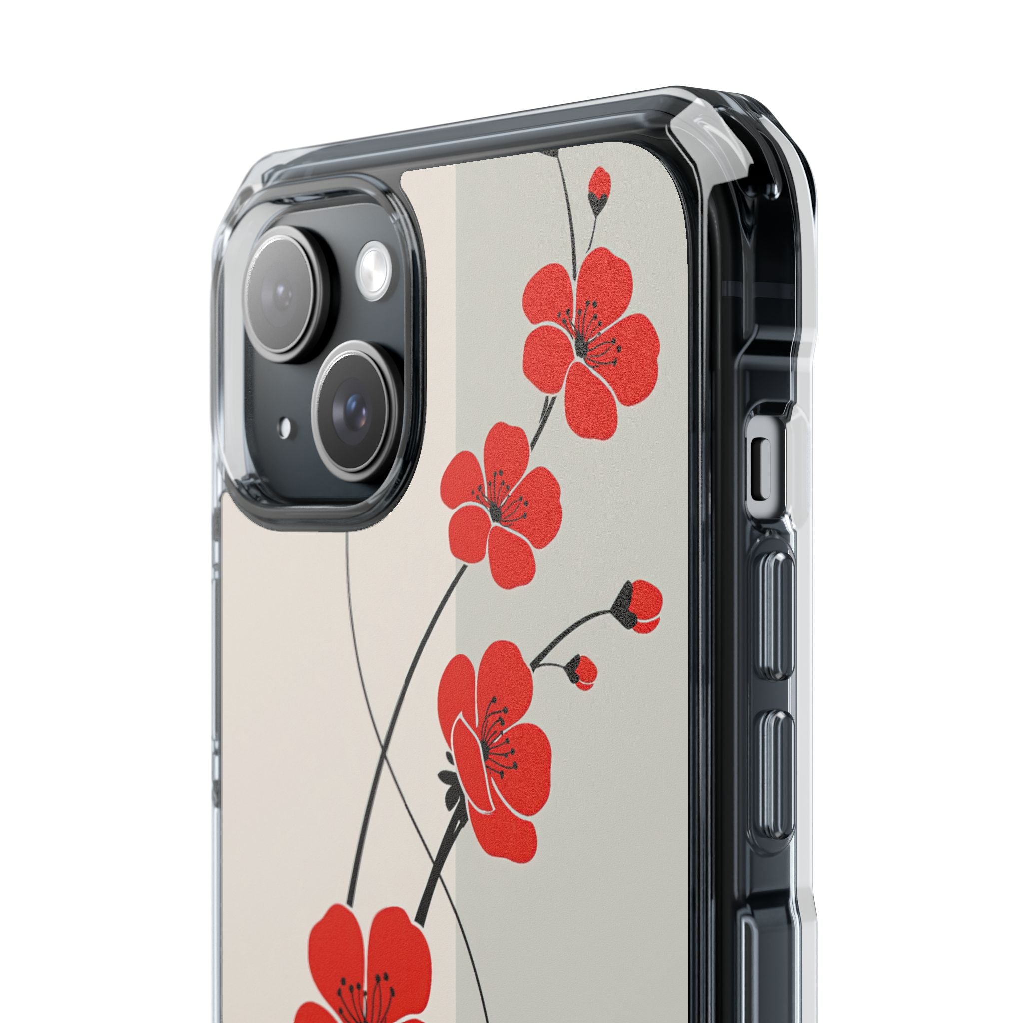 Red Impact MagSafe Phone Case for iPhone - Crimson Plum Ink