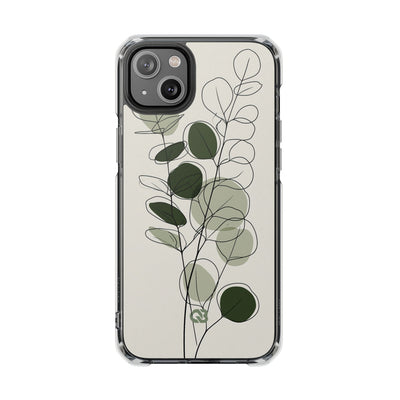 Green Impact MagSafe Phone Case for iPhone - Muted Eucalyptus Sketch