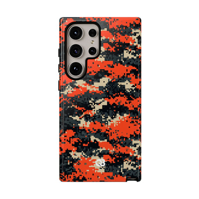 Signal Pixel Camo · Tough Phone Case for Samsung · Orange
