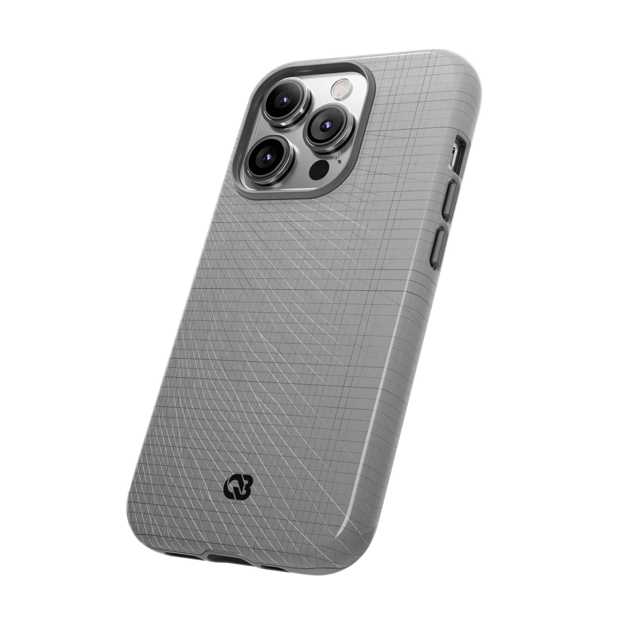 Grey Tough Phone Case for iPhone - Chrome Mesh Warp