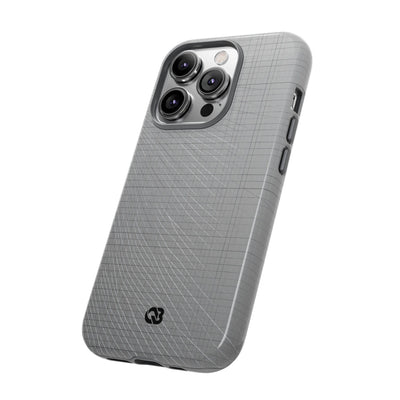 Grey Tough Phone Case for iPhone - Chrome Mesh Warp