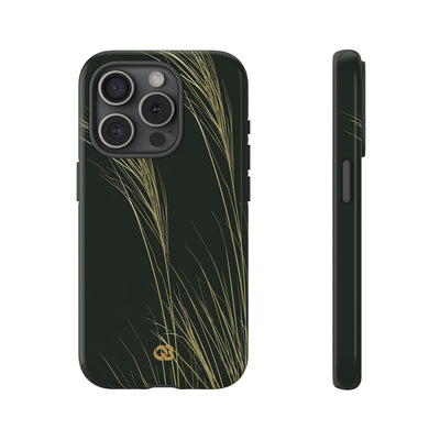 Green Tough Phone Case for iPhone - Midnight Gilded Grass