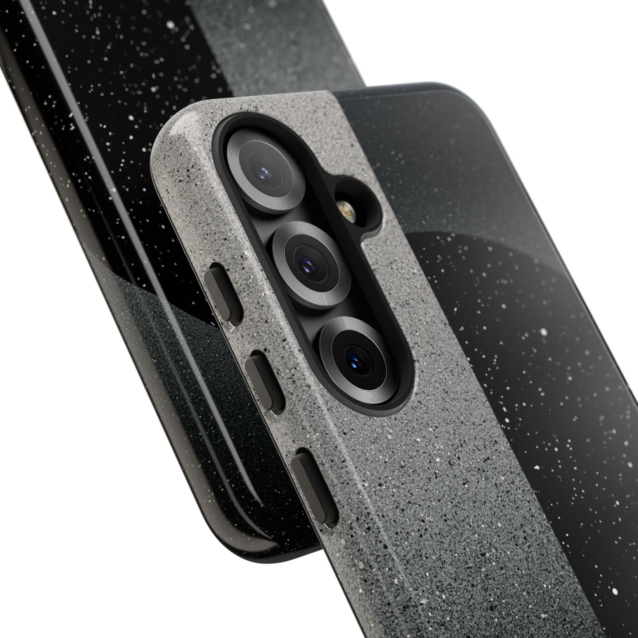 Black Tough Phone Case for Samsung - Lunar Static Orbit