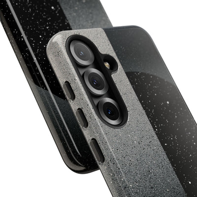 Black Tough Phone Case for Samsung - Lunar Static Orbit