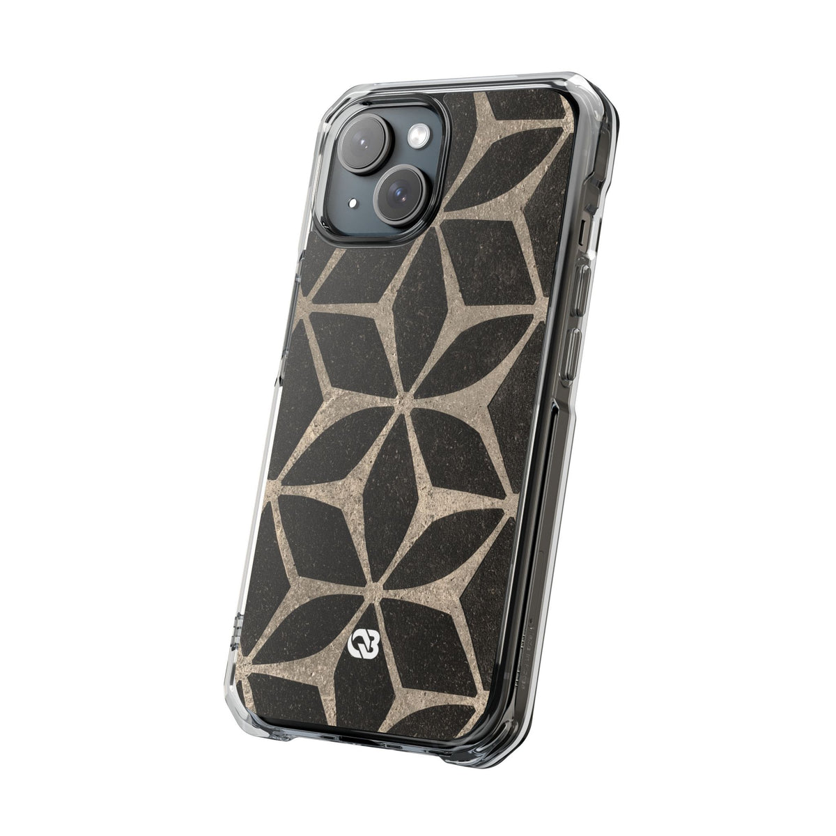 Concrete Mosaic Star · Clear Impact Magnetic Phone Case for iPhone · Black
