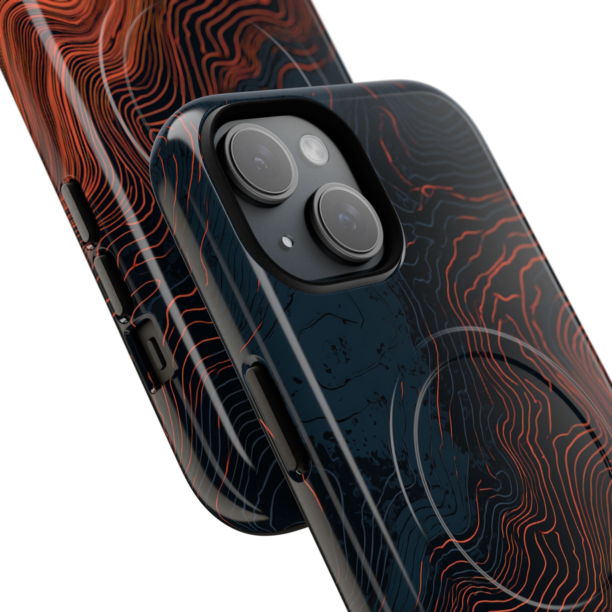 Black Tough 2.0 Magsafe Phone Case for iPhone - Volcanic Basalt Map