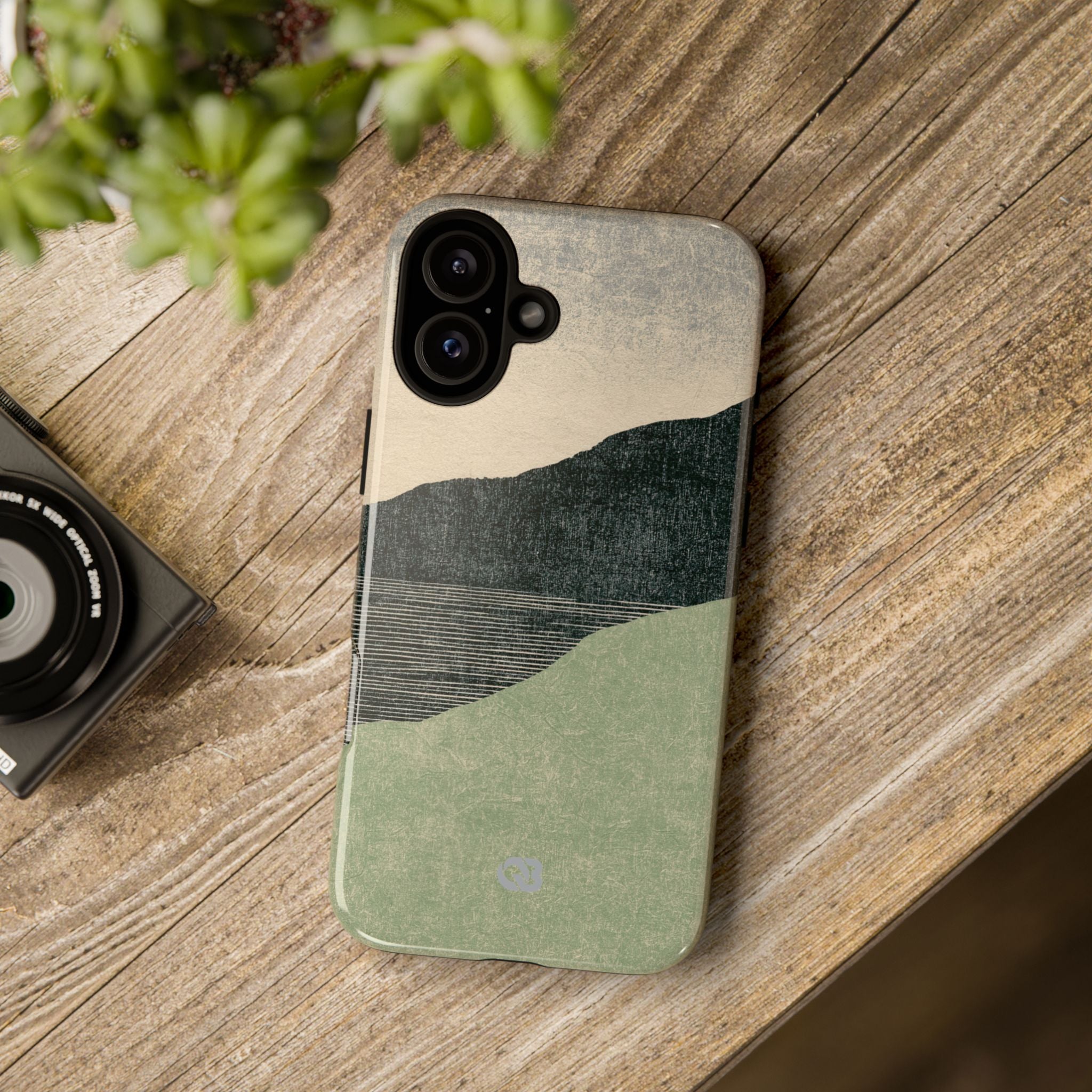 Green Tough Phone Case for iPhone - Moss Ridge Grain