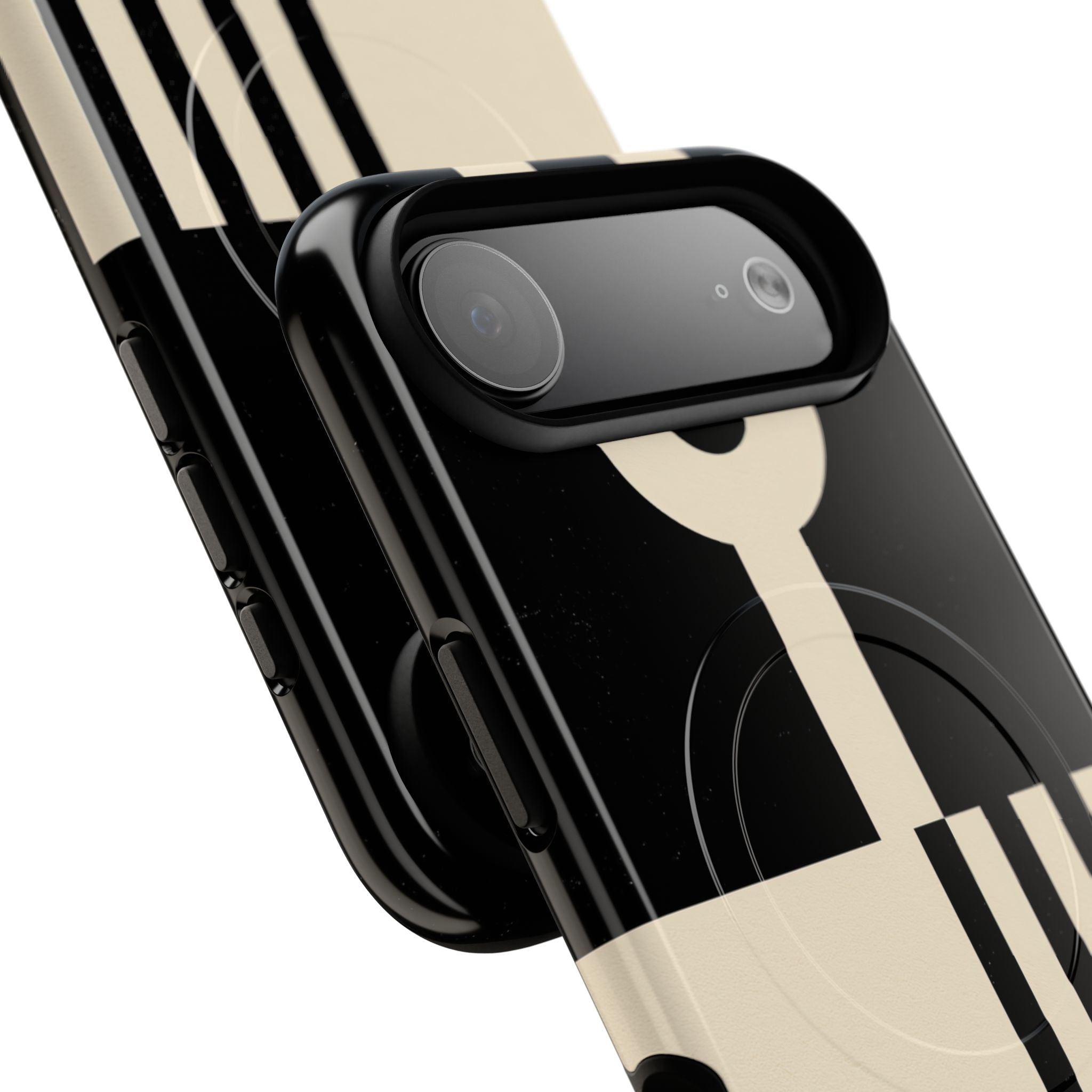 Black Tough 2.0 Magsafe Phone Case for iPhone - Ivory Signal Grid