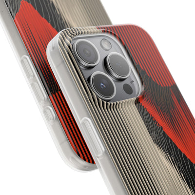 Red Lite Phone Case for iPhone - Crimson Pulse Topo