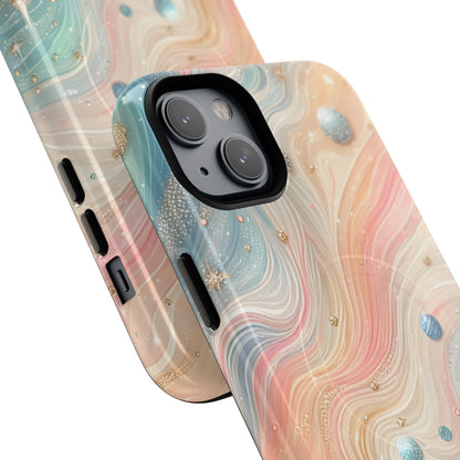 Iridescent Swirls iPhone 14 Plus Skal - Tough+