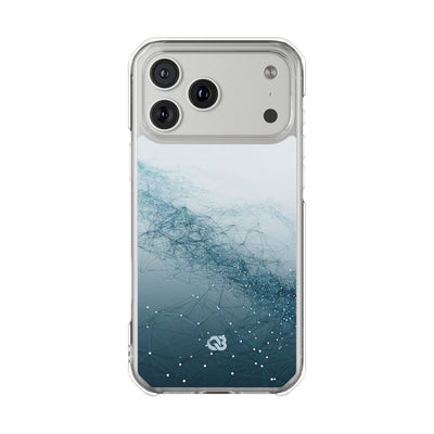 Teal Impact MagSafe Phone Case for iPhone - Cyan Vector Lattice