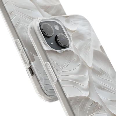 Sculpted Ivory Leaves · Soft Phone Case for iPhone